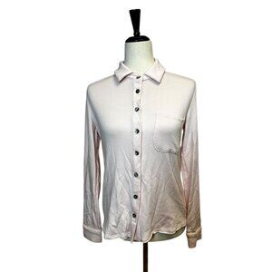 Soft Pink BLEUSALT Button-Up Modal Blouse / Shirt – Size 0 — Comfy, Chic